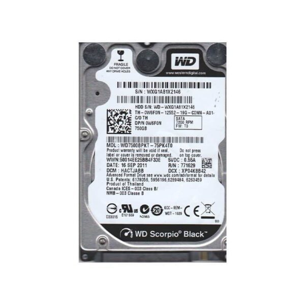 WD7500BPKT-75PK4T0